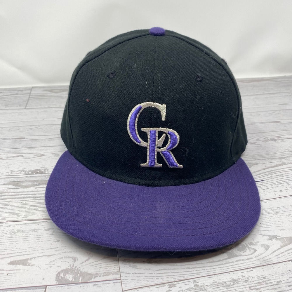 New Era Colorado‎ Rockies MLB Baseball Cap Black Purple 7 3/8 Fitted